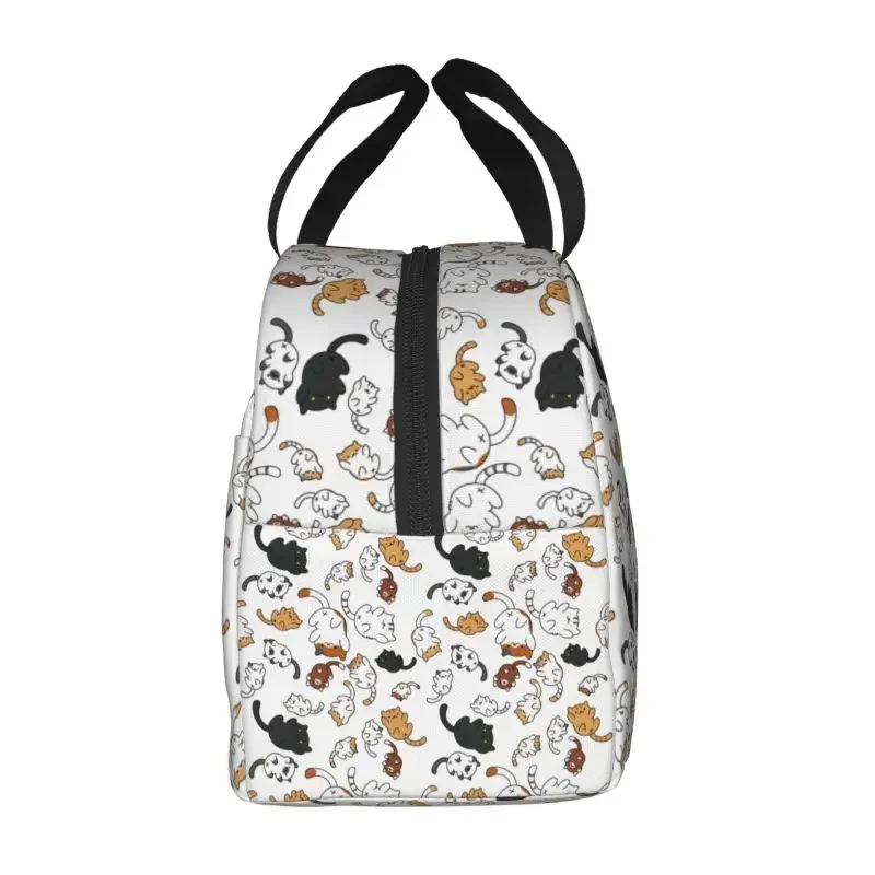 Cartoon Kitten Cat Insulated Lunch Bag for Camping Travel Leakproof Thermal Cooler Lunch Box Women Kids Food Container Tote Bags