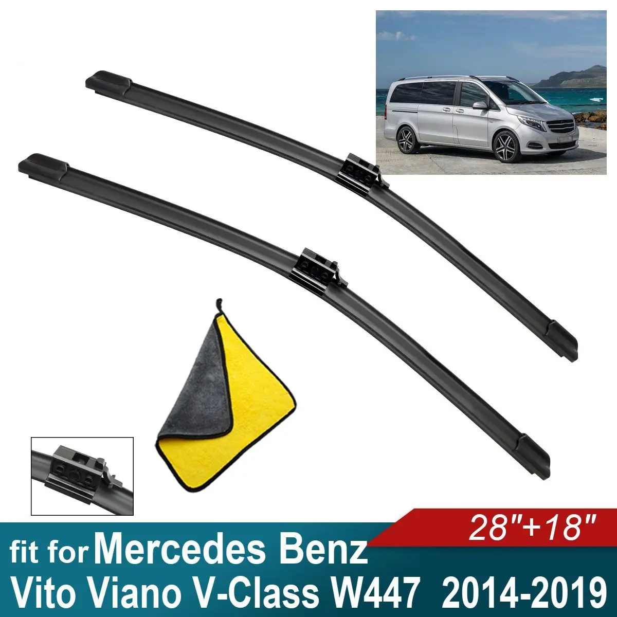 

Car Windshield Wiper Blades Fit For Mercedes Benz Vito Viano V-Class W447 Wiper Blades Soft Rubber Auto Front Windscreen