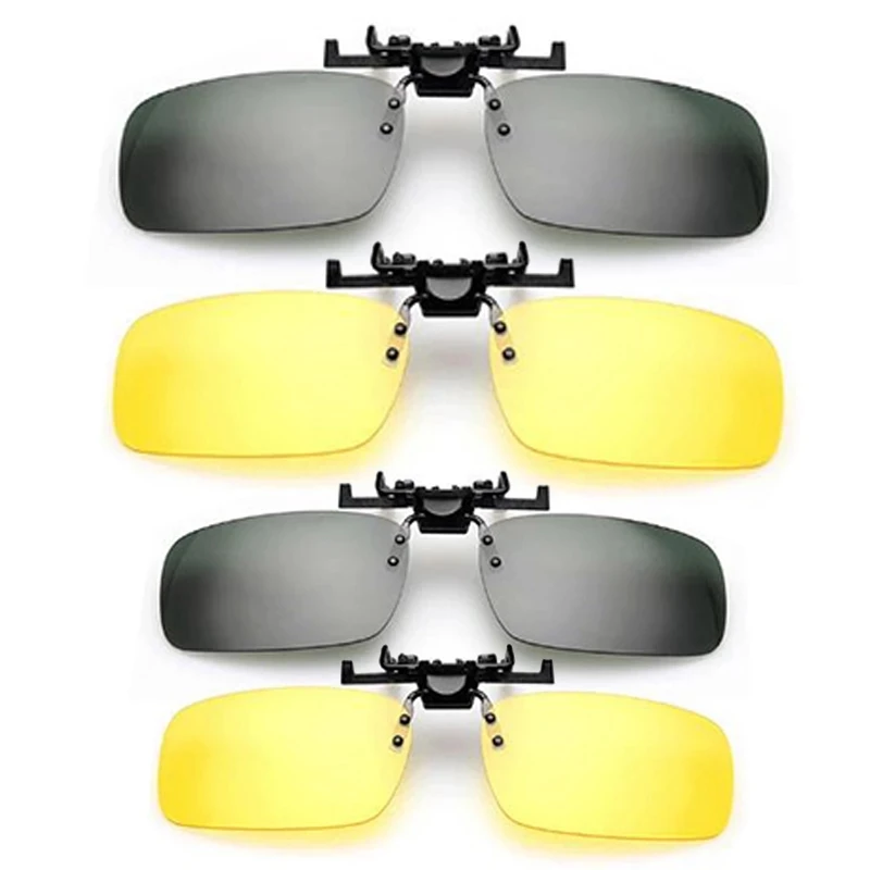 Car Night Safety Driving Glasses Clip Sunglasses Night Vision Glasses Anti-glare Fashion Driver Goggles Sunglasses for Men Women