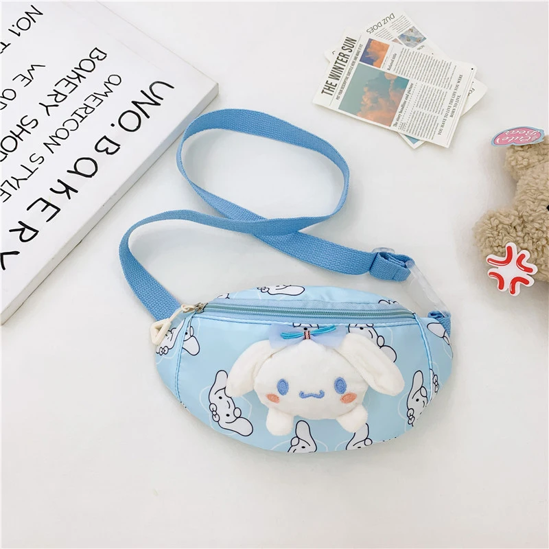 Sanurgente Kuromi-Sac à bandoulière en nylon pour enfants, sac de poitrine pour enfants, grande capacité, sacs à bandoulière initiés par les filles, Cinnamoroll, Pompompurin