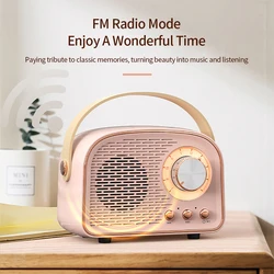 DW21 Retro Mini Bluetooth-compatible Speaker Classical Music Player Sound Stereo Subwoofer Portable Speakers Home Music Player