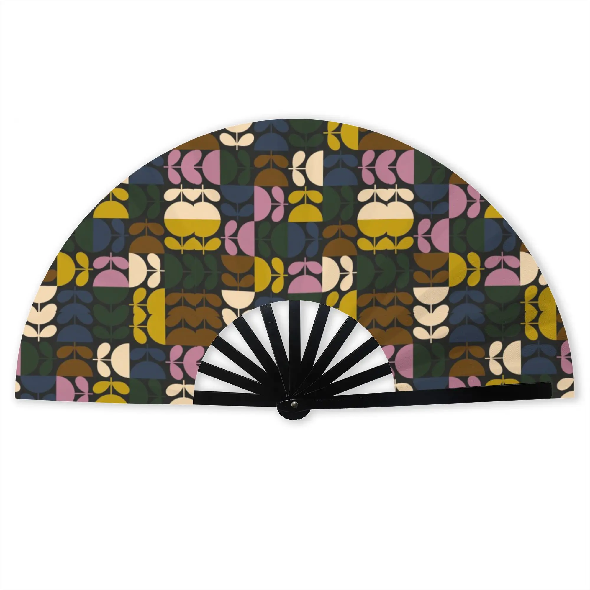 Orla Kiely Multi Stem Folding Hand Fan Personalized Abstract Scandinavian Floral Polyester Fabric Fan Accessory Decorative Fans