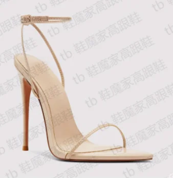 Sepatu Hak Tinggi Ujung Ramping 12Cm Perak, Sandal Modis Gesper Satu Potong Seksi Baru 2025, Sepatu Tunggal 33-46