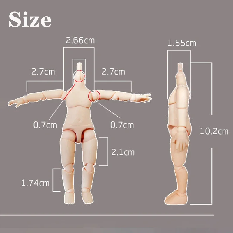 Obitsu 11CM Doll Toys YMY Body Suitable For Nendoroid GSC Head Ob11 BJD Doll Body Spherical Joint Doll Toy Hand Set Accessories