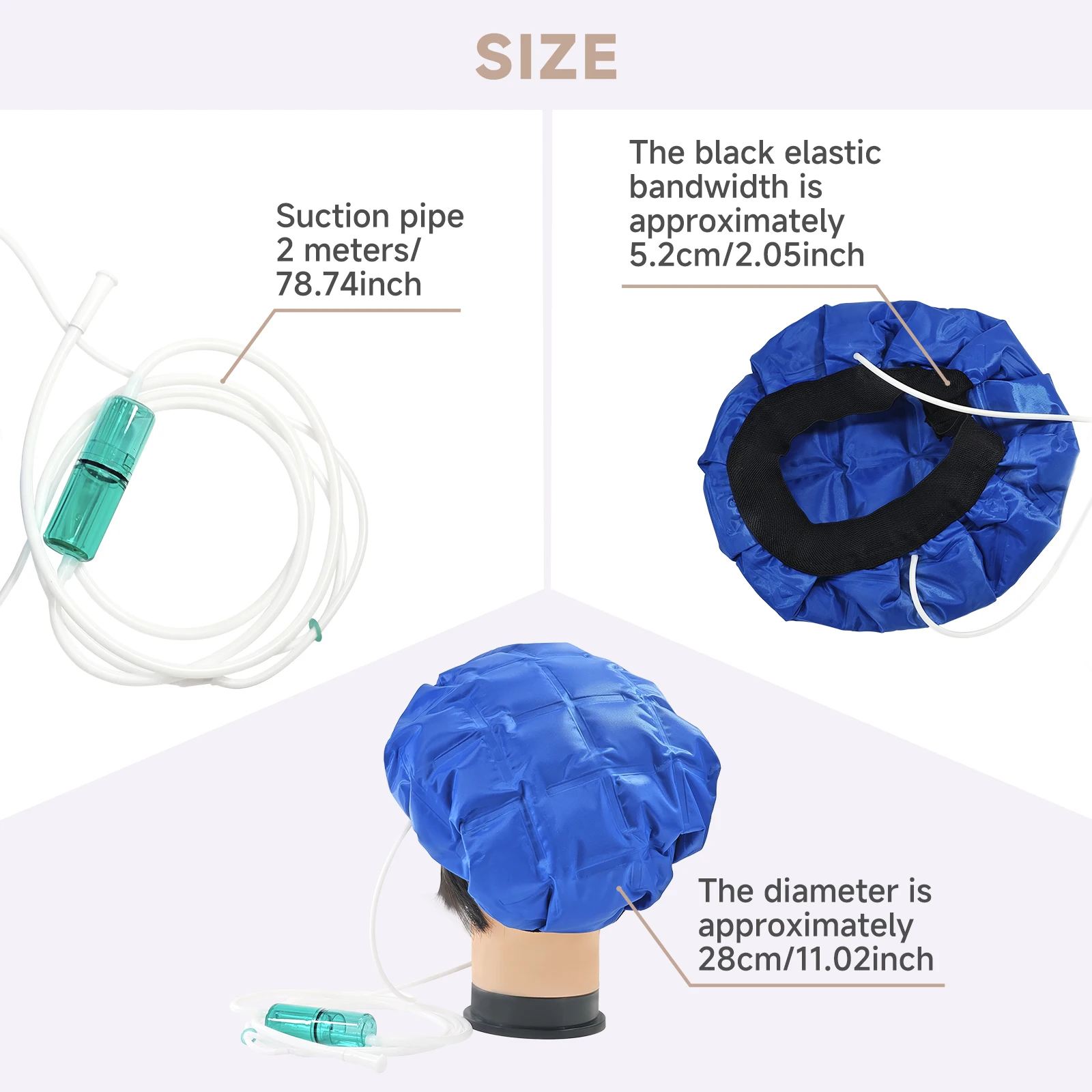 Hydrogen Massage Cap - Molecular H2 Gas Mask for Fast Hair Regrowth (Hydrogen Generator Sold Separately)