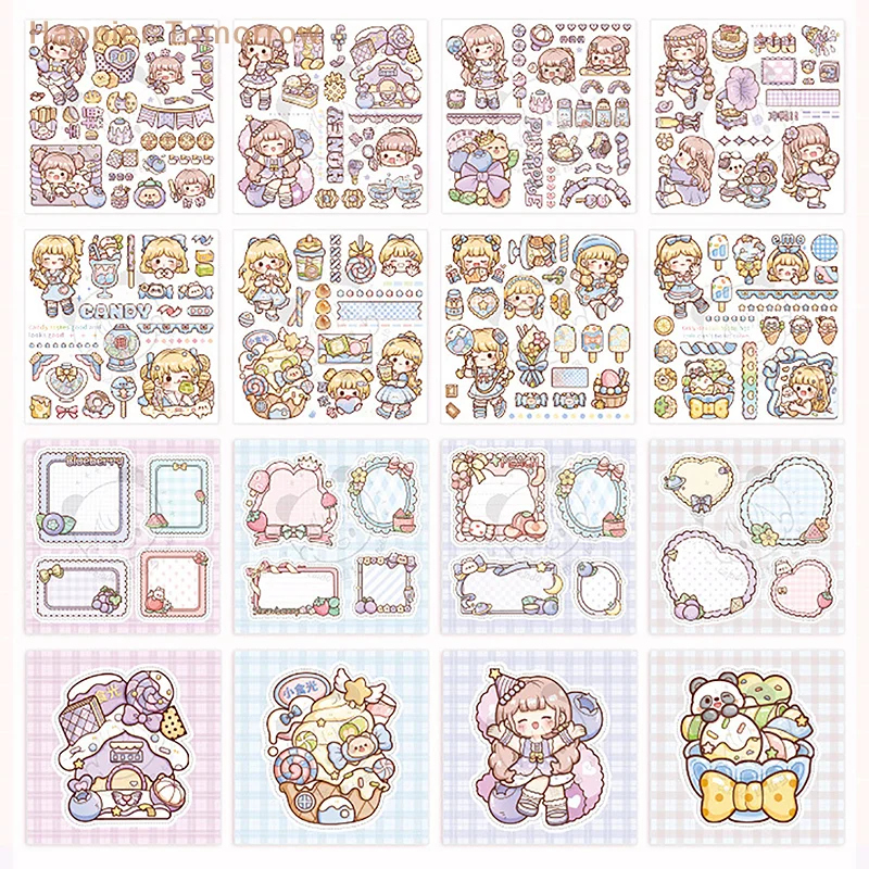 Telado Fang Fang Sticker Handheld Ledger Cute Cartoon Ins Style Girl And Paper Handheld Ledger Sticker