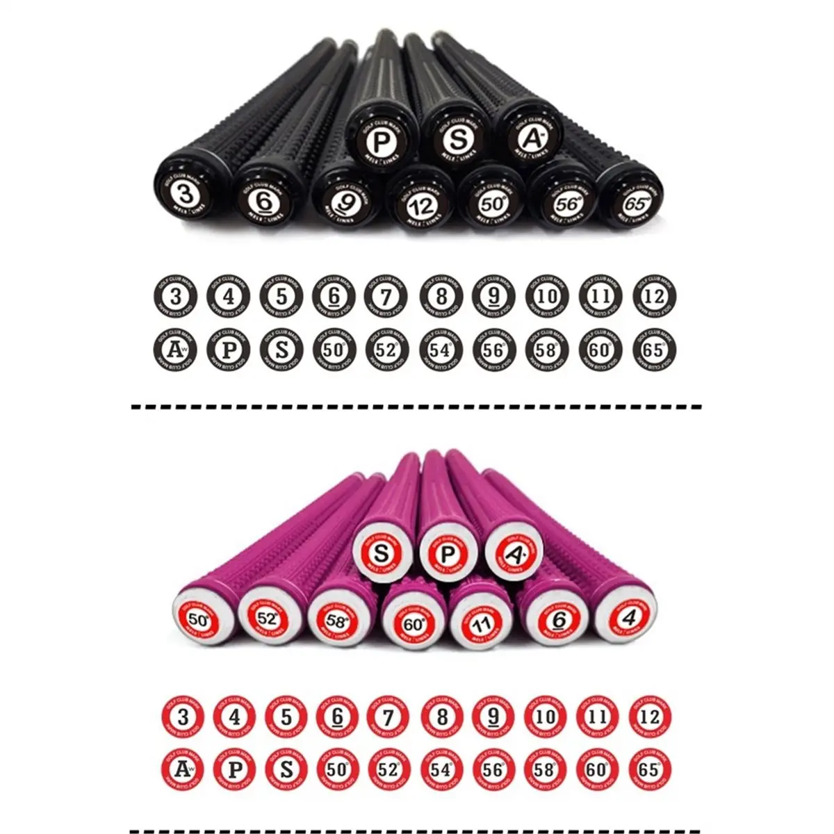 salego Golf Distance Club Label ABS Hit Label, Non-Slip Grip Label, Easy-to-Identify Number Tags, Fits All Golf Club Grips B