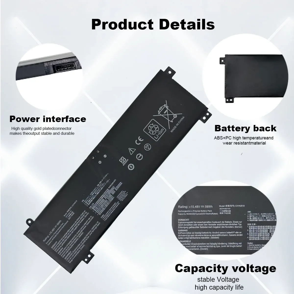 DXT New Laptop Battery C41N2010 For ASUS ROG Strix G15 G513IC G513IE G513IH G513QC G513QE ROG Strix G17 G713QE G713QE-HX008T