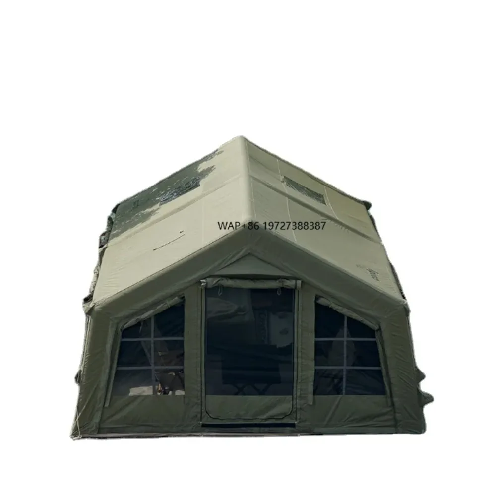 High Quality Green Inflatable Camping Tent for Summer Outdoor Multi-Functional Customizable Area PVC Aluminum for Glamping
