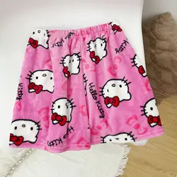 Sanrio Hello Kitty Fleece Koraal Pyjama Korte Broek Vrouwen Casual Thuis Shorts Kawaii Anime Cartoon Verjaardagscadeau