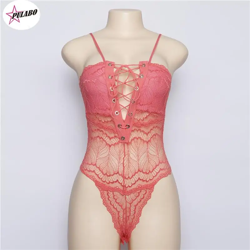 PULABO Sleeveless Backless Tie Back Snap Buttons Lace Up Women's Bodysuits Summer Lace Playsuits Jumpsuits Bodice Rompers y2k