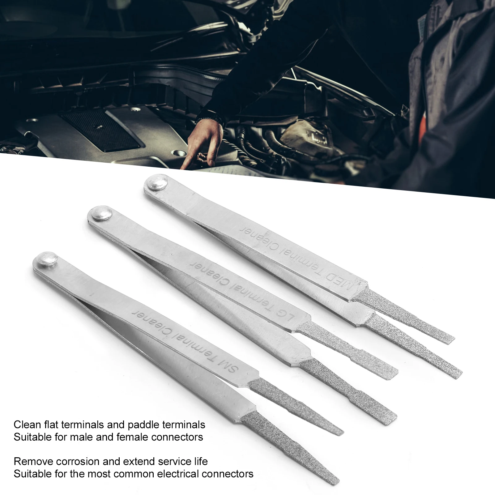 Alat Pengkabelan Terminal Pembersih Terminal Set Alat Perangkat Keras Perbaikan Otomatis untuk Konektor Pin Sekop Listrik Kecil