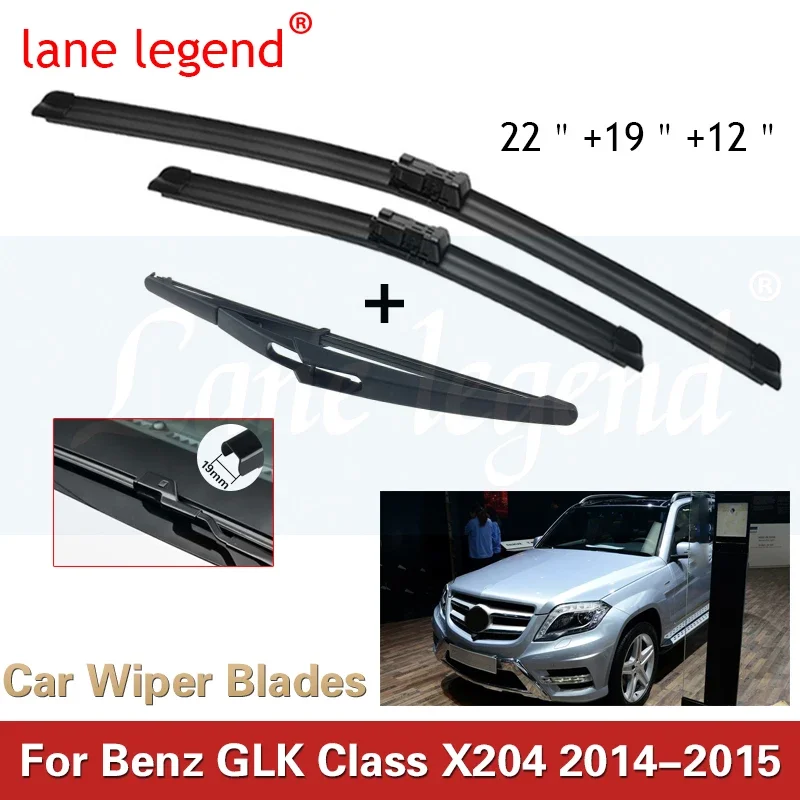 

For Benz GLK Class X204 2014-2015 22"+19"+12" Front Rear Wiper Blades Windshield Windscreen Window Cutter Accessories 2014 2015