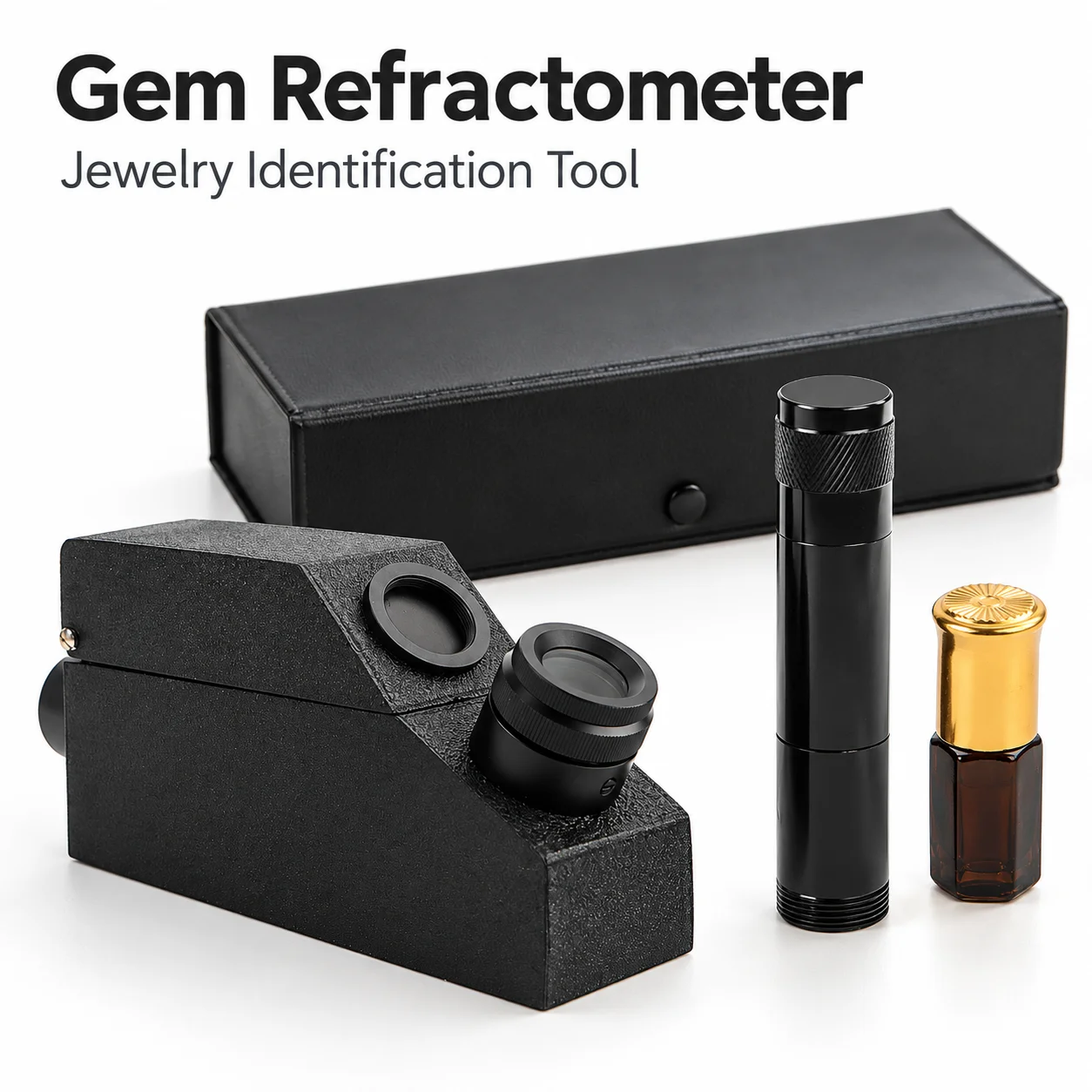 AOLIVIYA Gemstone Refractometer Gem Refractive Index Tester Jewelry Identification Tool Optical Gemology Testing Instrument