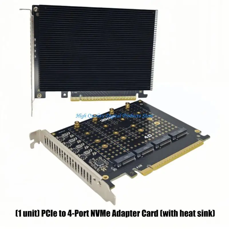 U2JE PCIe X16 To 4 Port M.2 NVMes SSDs Adapters Card With Heat Dissipation For Intensive Workloads