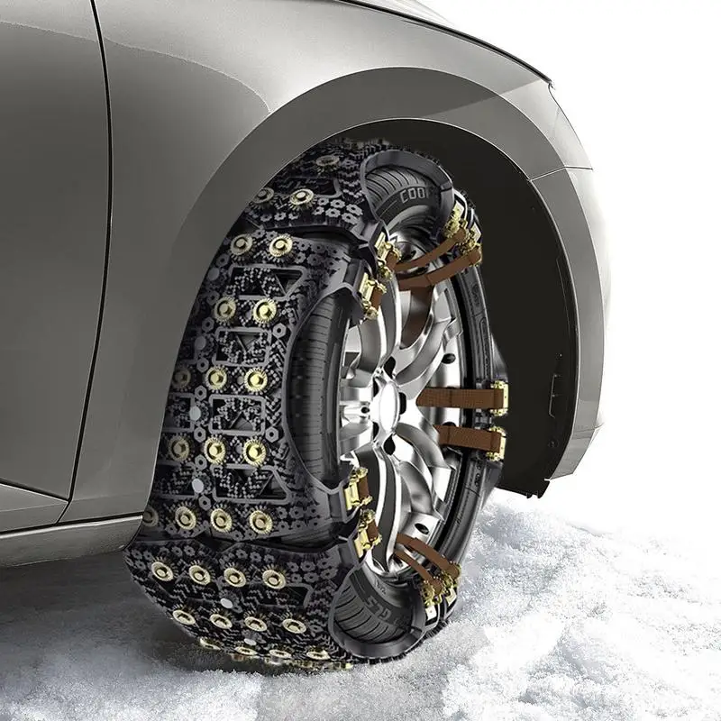 Snow Tire Chains 6 Pack Universal Snow Chains Tool Truck Tire Chains Reusable Flexible Snow Chains Winter Snow Mud Tires