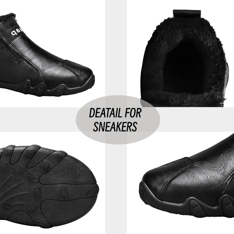 أحذية Fipatbu الرجالية الجلدية الفاخرة المصممة سهلة الارتداء بدون كعب أحذية الكاحل غير الرسمية للرجال مريحة للتدفئة في الشتاء