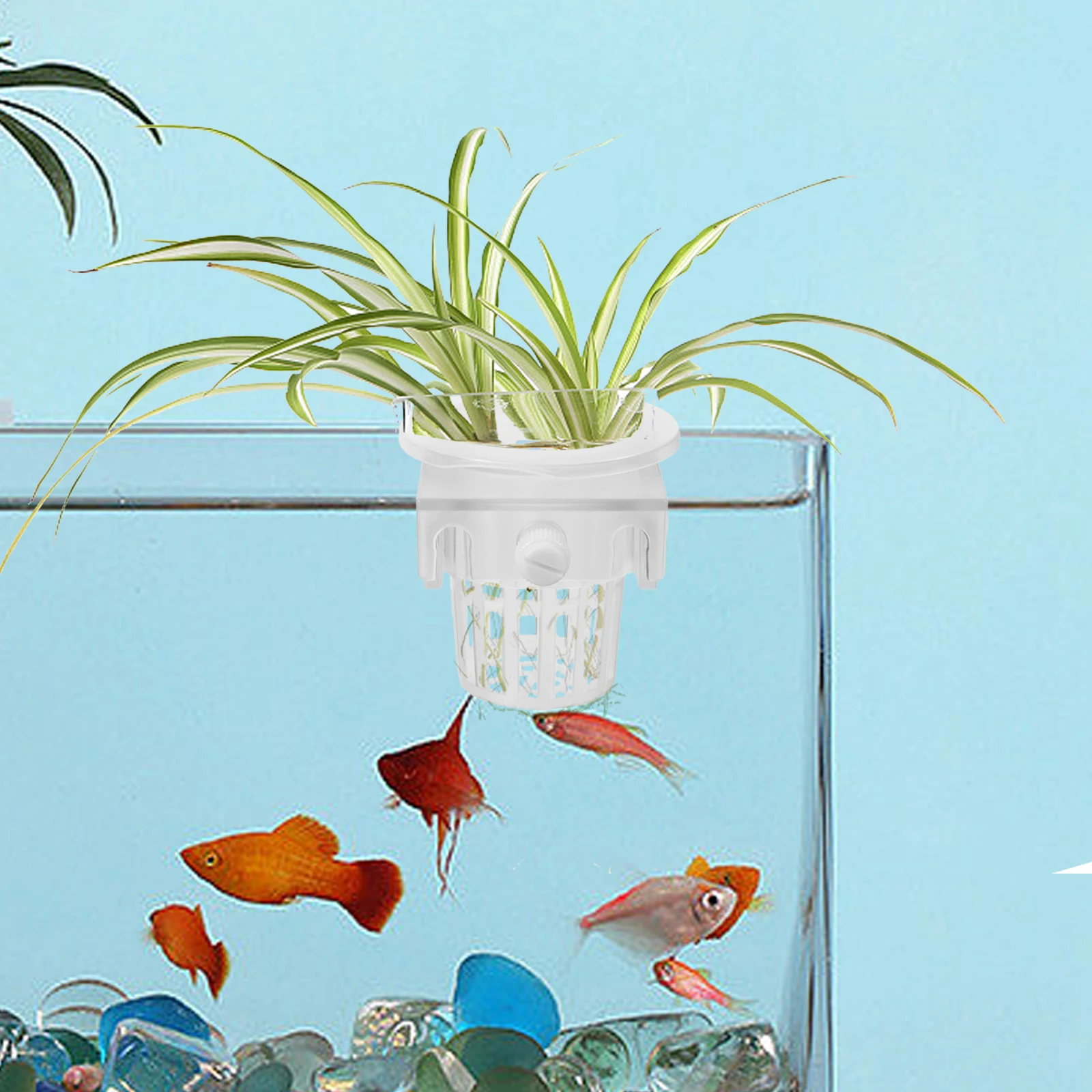 

2pcs Hydroponic Planting Baskets Aquatic Plant Cups Fish Tank Decor Accessories Plastic Net Pots for Home Garden Durable