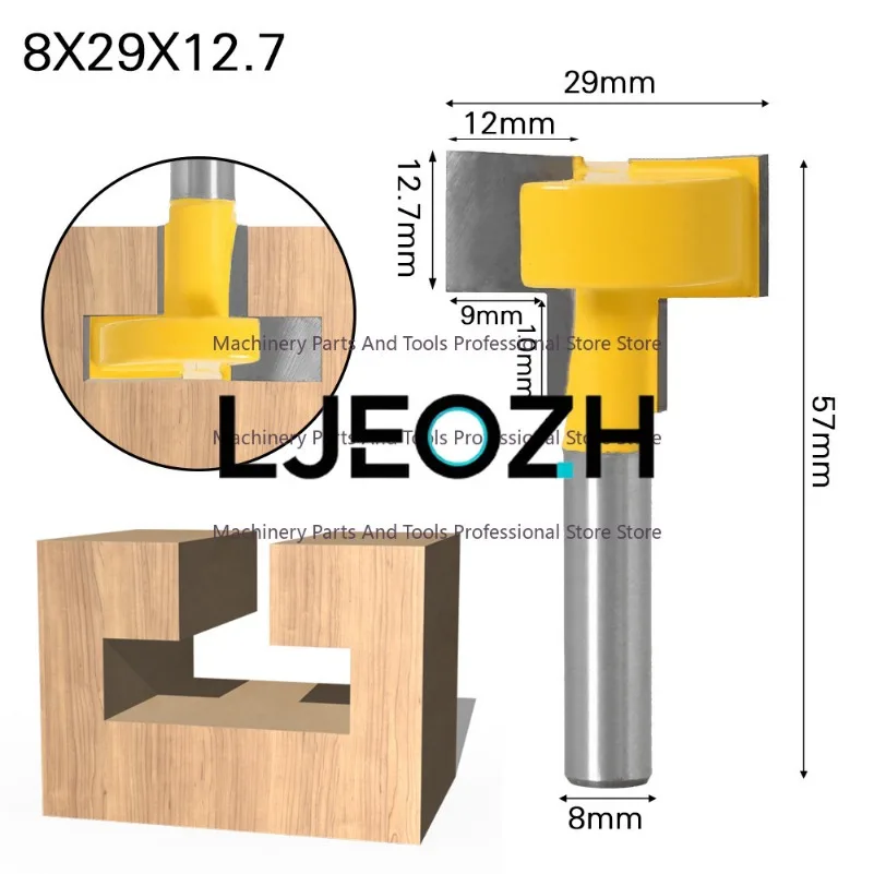 Straight Edge T-knife Slotting Knife 8 Handle Groove Milling Cutter Foreign Trade Export Woodworking Milling Cutter