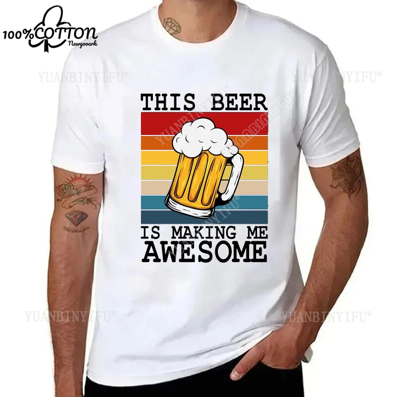 الترفيه الكلاسيكية "عيد الجمعة البيرة" تي شيرت مطبوع أعلى القطن تي شيرت سلسلة س الرقبة قصيرة الأكمام فضفاضة مريحة المنتج الساخن #3