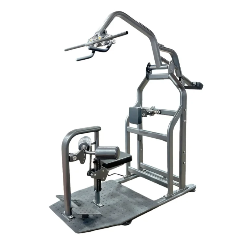 Heavy Duty Steel Plate Loaded Lat Pulldown Strength Machine Adjustable Seat Platform 2t Capacity 200kg Max User Weight