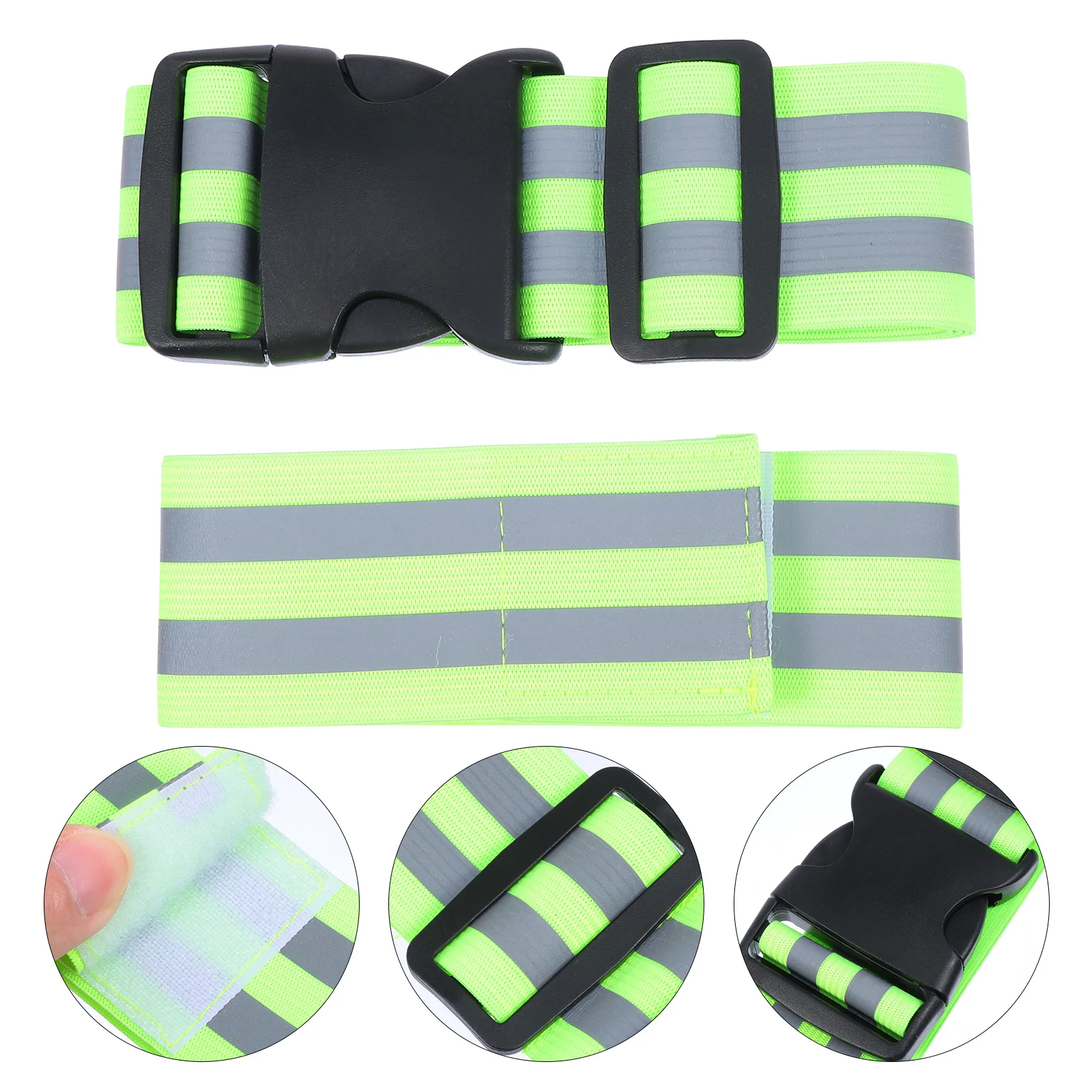 

2Pcs Reflective Elastic Bands 5cm Wide Belt 5*35cm Arm Band High Visibility Night Running Cycling Walking