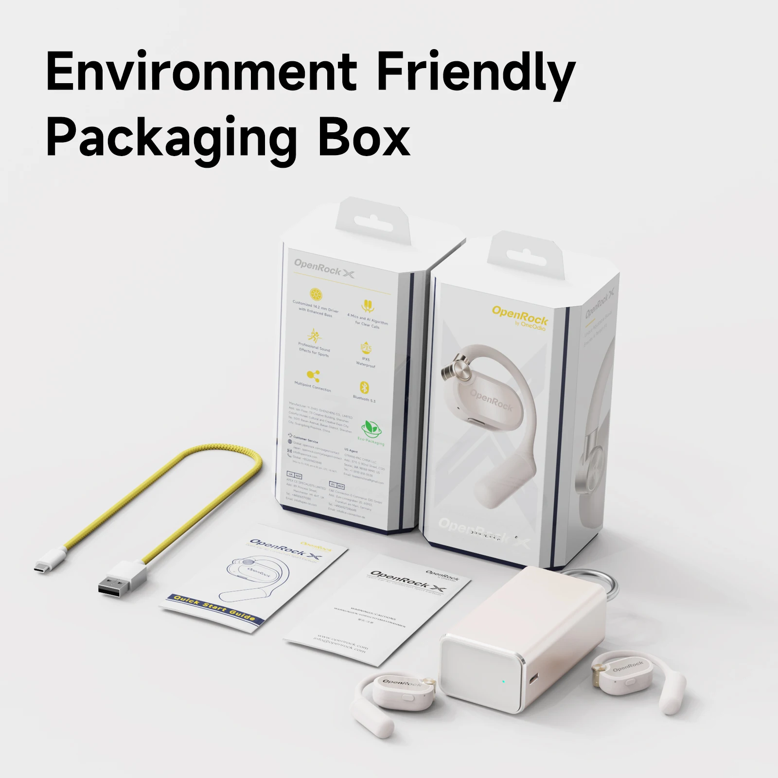 BT 5.3 Multipoint Connection air Conduction Open Ear Air Wireless Sports Earbuds Personalized APP Stability and comfort