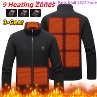 9 Heated Area Intelligent Heating Coat USB Charging Heated Jacket Warm Jackets Coat 3 Gear Electric Heating Vest for Camping