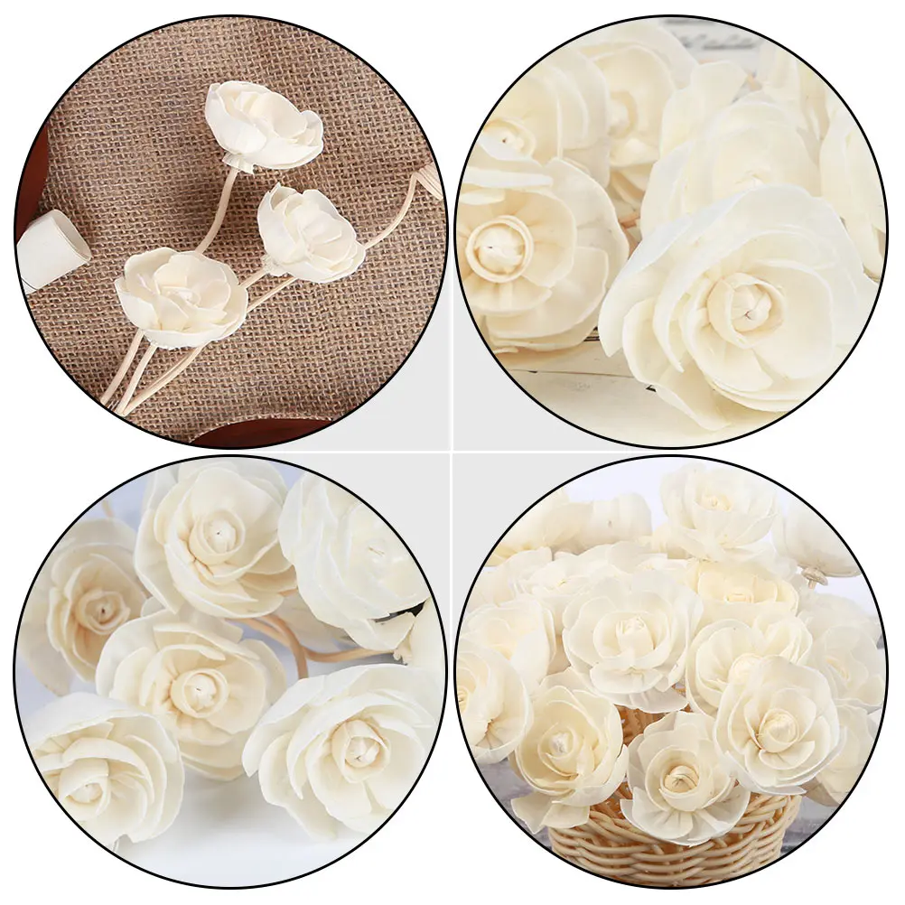 

6Pcs Aromatherapy Rattan Flower Diffuser Sticks Rose Design Suitable for Home Office Hotel Essential Oil Reed Diffuser Vines
