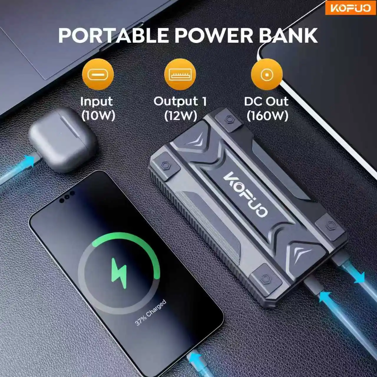 KOPUO 3000A سيارة الانتقال كاتب قوة البنك 12 فولت المحمولة الطوارئ الداعم السيارات بدء جهاز لشاحنة SUV المركبات