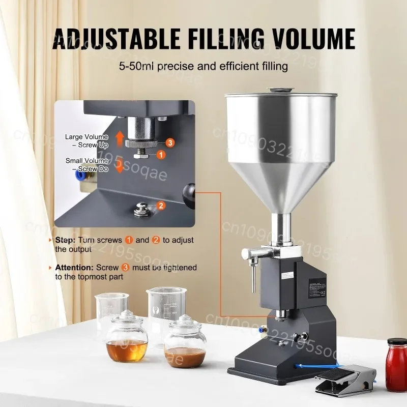 Small Hand Operated Quantitative Filler, Hand Press Dispenser for Honey, Milk, Cooking Oil, Sauce & Vinegar