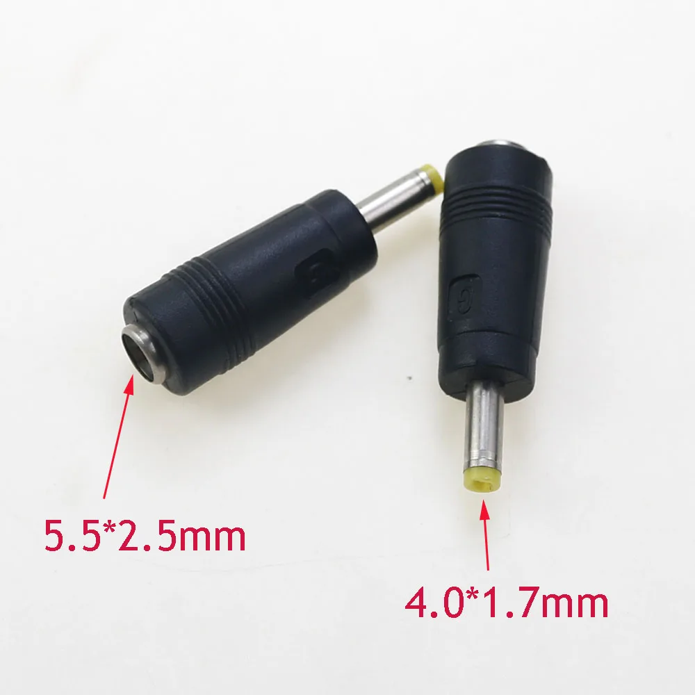 1pcs DC 5.5x2.5mm Adapter Connector Plug DC Conversion Head Jack femmina 4.0*1.7mm a 5.5*2.5mmConnecting sockets