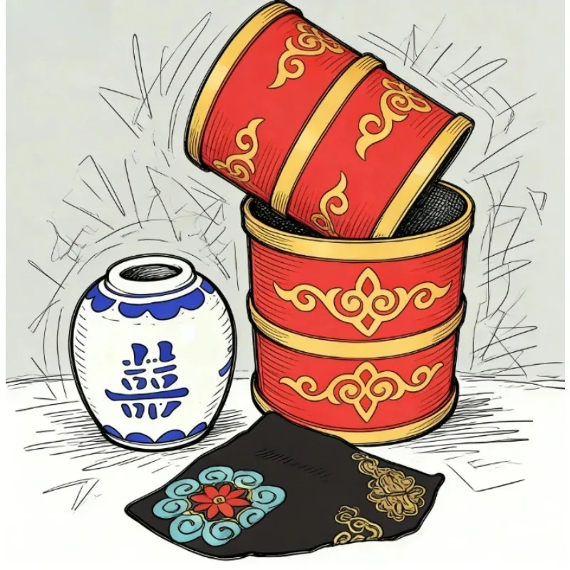 Lucky Sieve Production Large Stage Magic Trick Empty Cylinder Tube Produce Objects Appear Illusion Gimmick Mentalism Magician