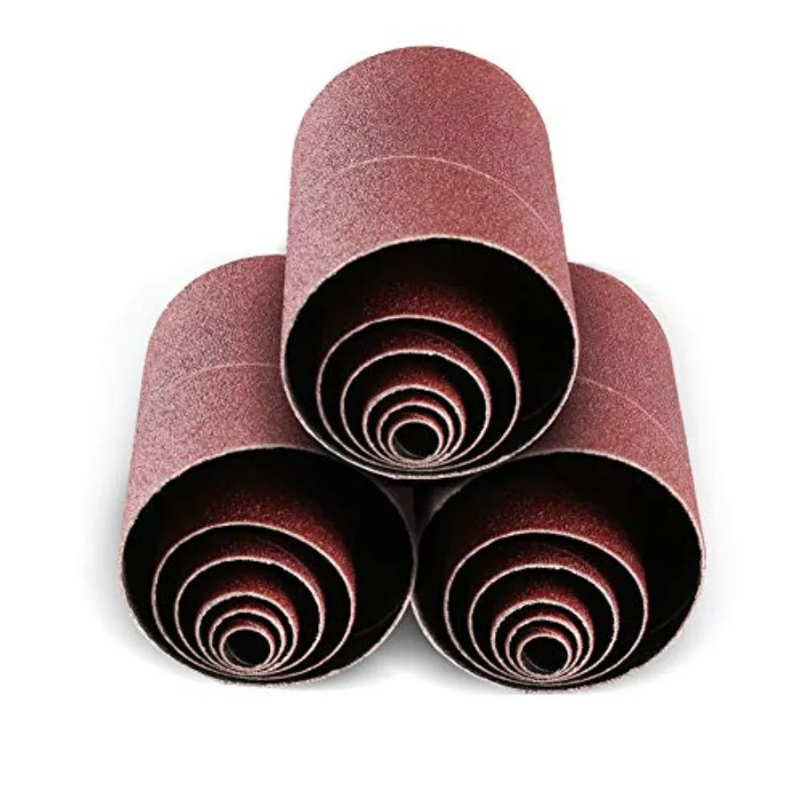 Aluminum Oxide Spindle Sanding Sleeves, 4.5 Inch Length 80/120/240 Assorted Grit 18 Pack