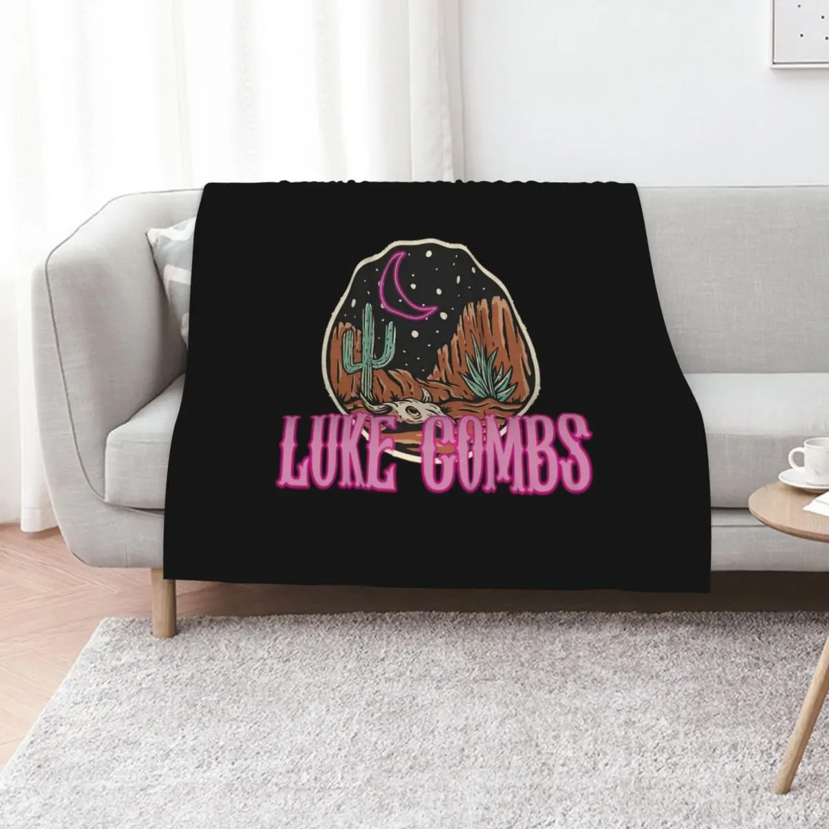 

Luke Combs Music Neon Country Throw Blanket Bed covers Polar Summer Heavy Blankets