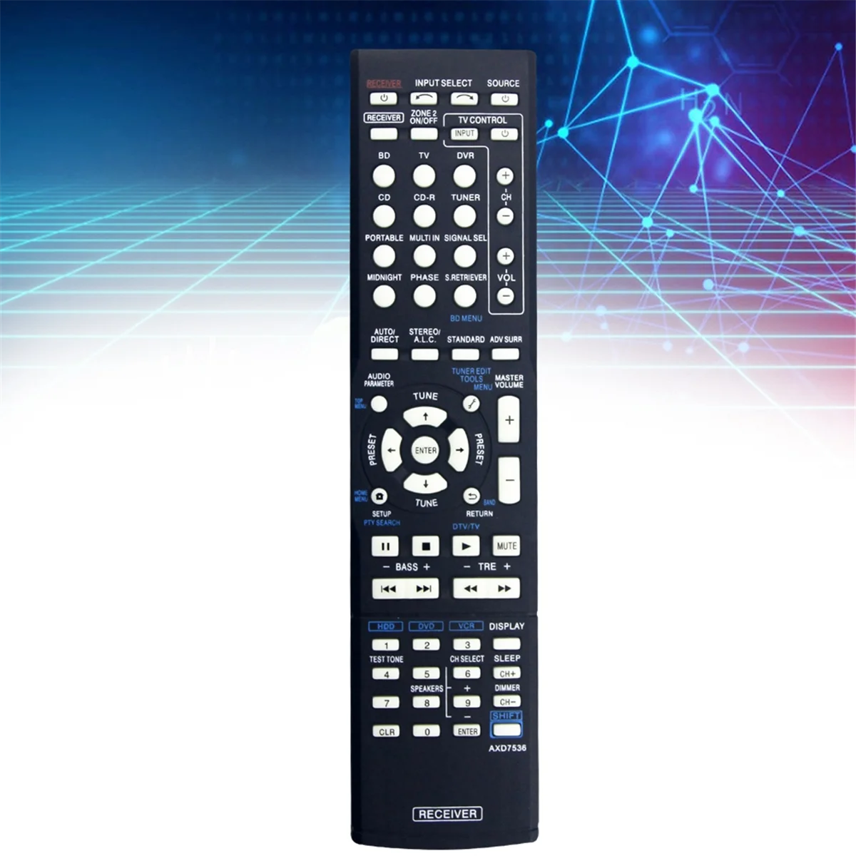 Replace Axd7536 Remote Control for Pioneer Av Receiver Axd7517 Axd7621 Axd7501 Vsx-524-K Axd7536