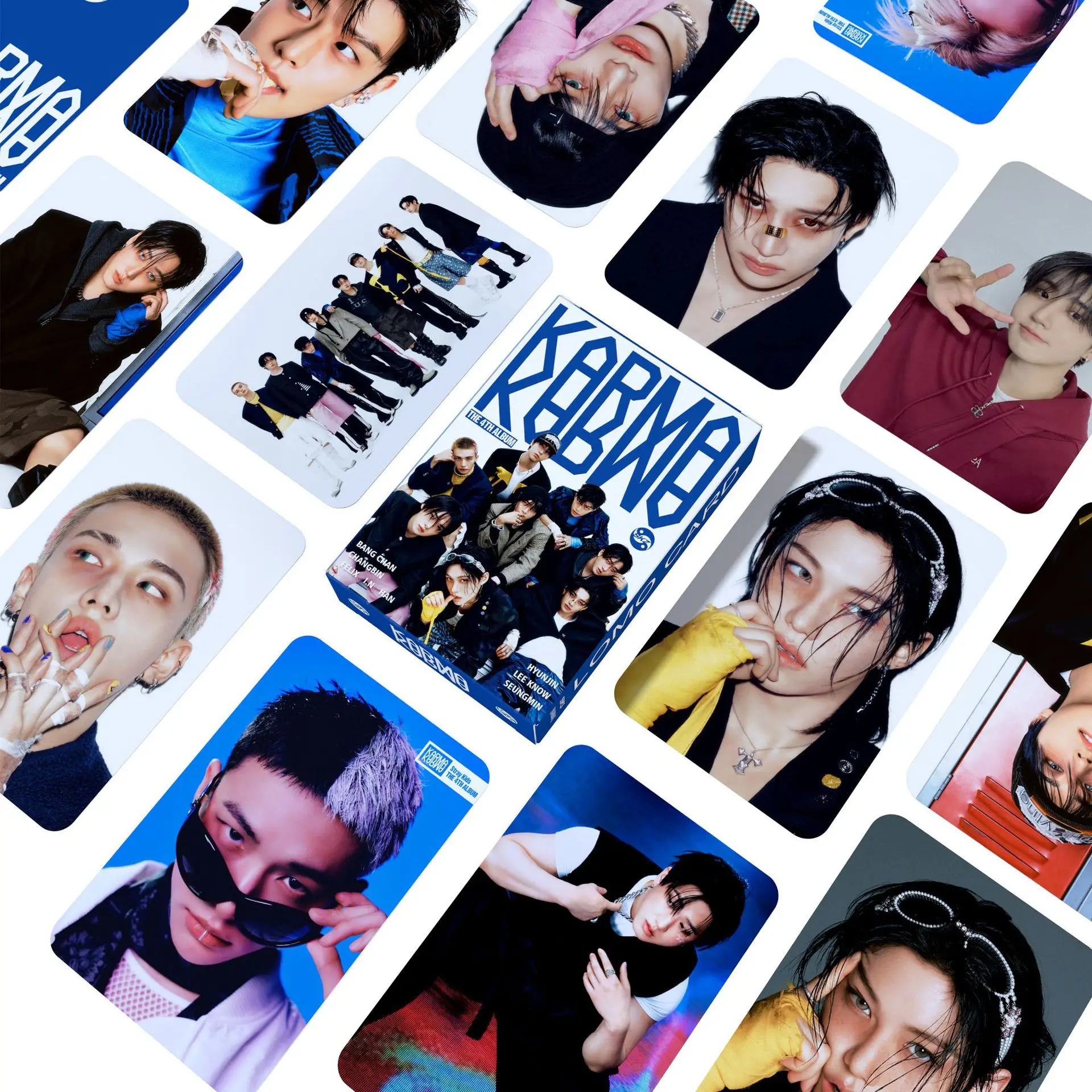55 album StrayKids regular, kartu kecil KARMA, kartu foto selebriti, koleksi Huang Xuanchen, kartu Lomo