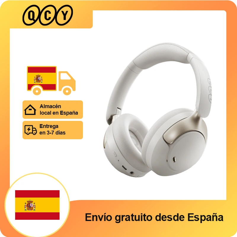 QCY H3 PRO Auriculares Bluetooth con cancelación activa de ruido (ANC) adaptables, auriculares inalámbricos de alta resolución LDAC con cancelación activa de ruido de 50 dB, 55 horas de reprodu