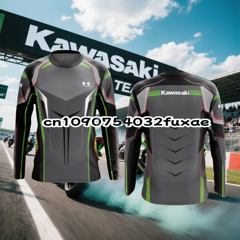 

Новая летняя быстросохнущая дышащая рубашка Kawasaki с длинными рукавами, тонкий дизайн для езды на мотоцикле, удобная рубашка с длинными рукавами