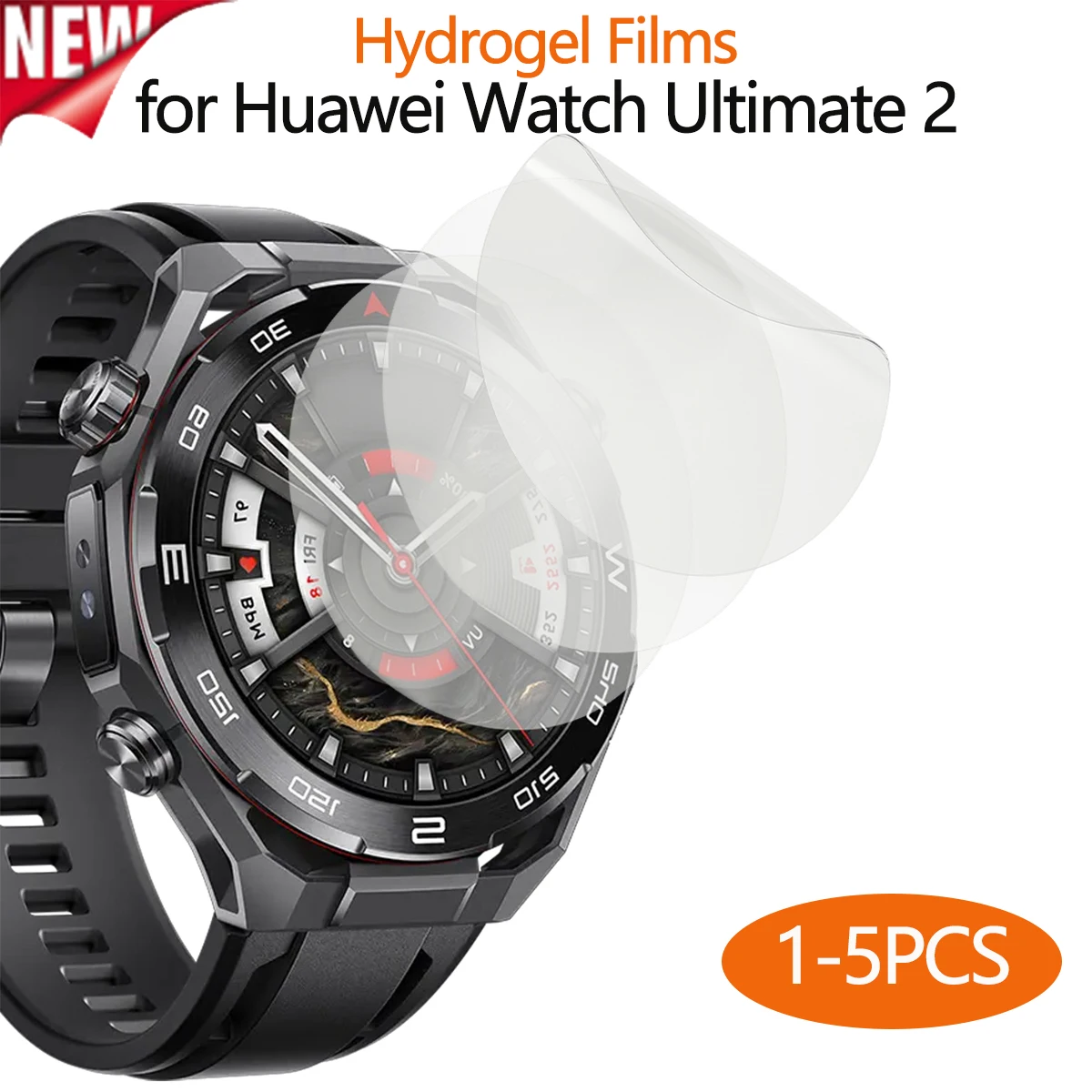 1–5 Stück Hydrogel-Folien für Huawei Watch Ultimate 2, vollständiger Schutz, kratzfest, Smartwatch-Displayschutzfolie