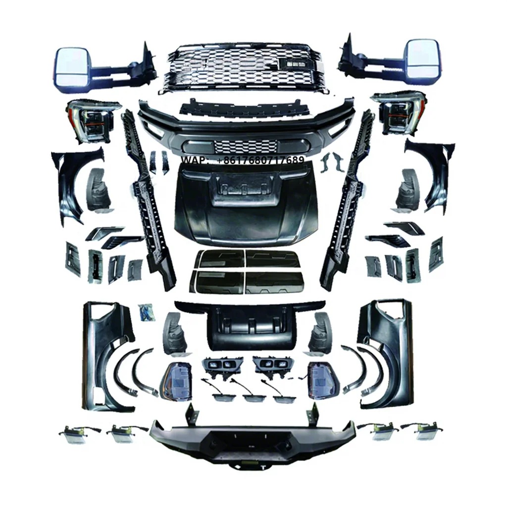 Kit de Carrocería Facelift para Ranger 2012-2020 a Estilo F150 2022 con Espejos Laterales y Parachoques Trasero para Ranger Raptor Camioneta