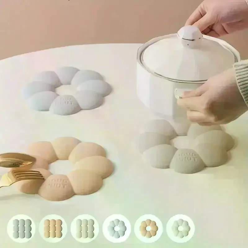 Multi-purpose Pot Mat Heat Resistant Coaster Donuts Shape Silicone Coaster Set Heat Insulation Mat For Dining Table For Hot