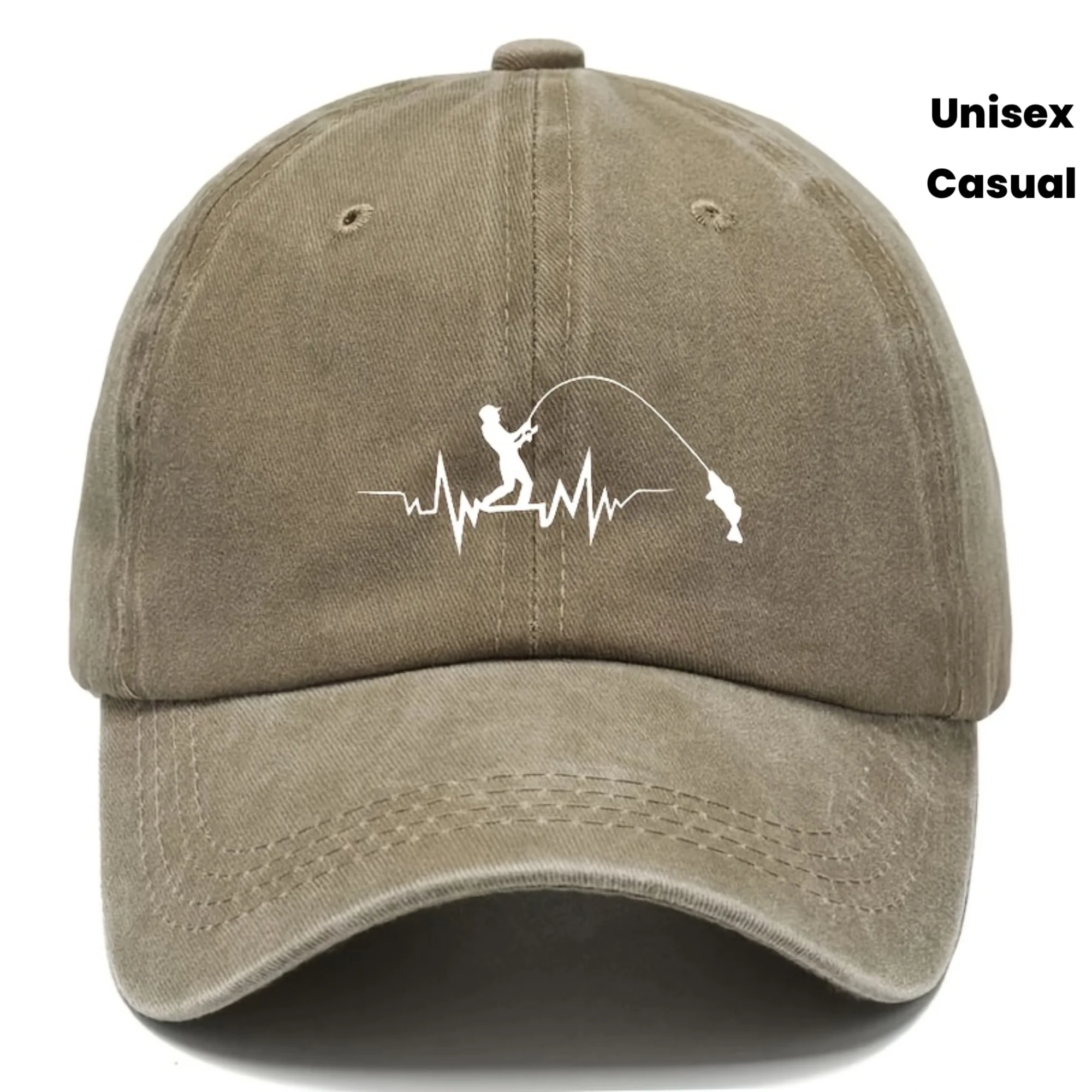 

Men' & Women' Vintage Washed Fishing Baseball Cap - UPF Sun Protection Wide Brim Dad Hat Suitable for Golf, Driving, Outdoor Act