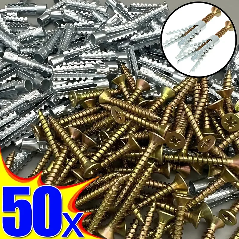 Metal Expansion Tube Pipe Self Tapping Screw Wall Anchors Drilling Plugs Solid Serrated Thorny Expansion Bolt Home Improvement