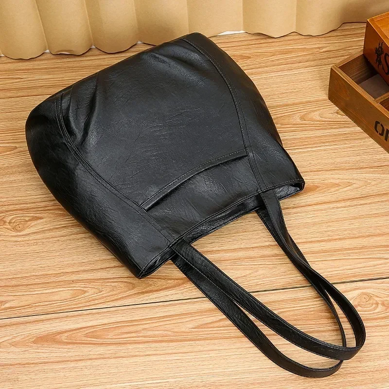 Bolsa de couro retrô para mulheres, sacolas de ombro, grande capacidade, bolsa crossbody, marca de luxo, moda superior