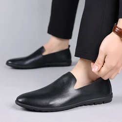 MAEDEF 2024 Summer Classic Fashion Mens Outdoor Leather High Quality Casual Shoes Slip on Soft Comfortable Lightweight Footwear