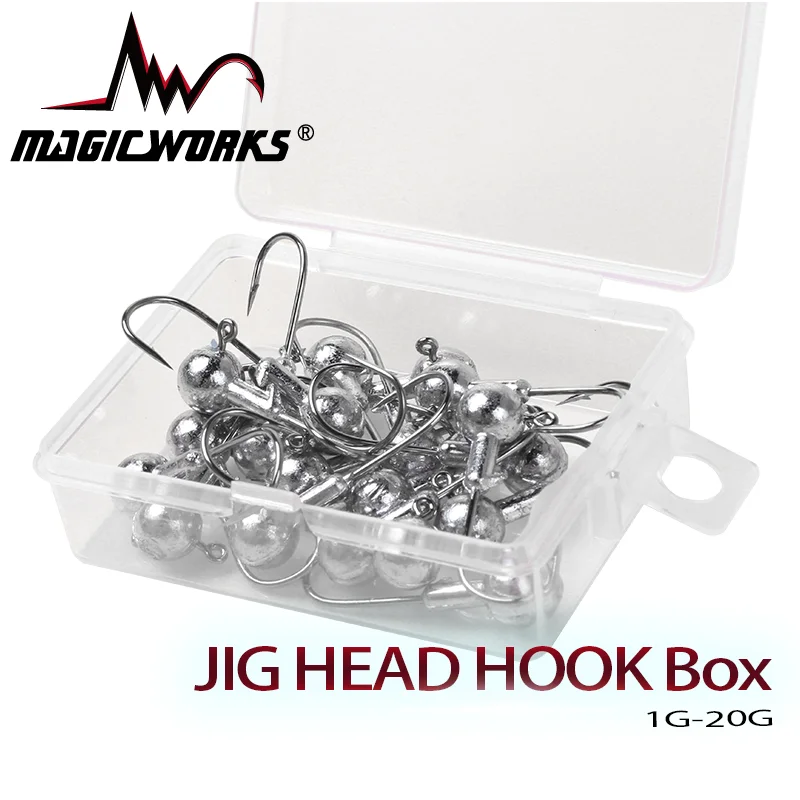 

MAGIC WORKS Jig Head 1g 1.5g 2g 2.5g 3.5g 5g 7g 10g 12g 14g 20g Fishing Hook Lure Soft Worm Fishing Accessories Fishing Tackle