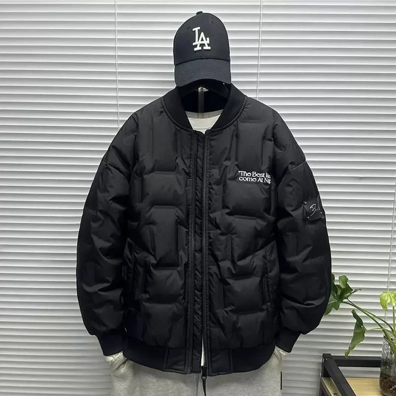 

Утепленная зимняя куртка-бомбер оверсайз для мужчин больших размеров, подростков и пар, из прочного полиэфирного волокна, белая, с наполнителем из пуха.