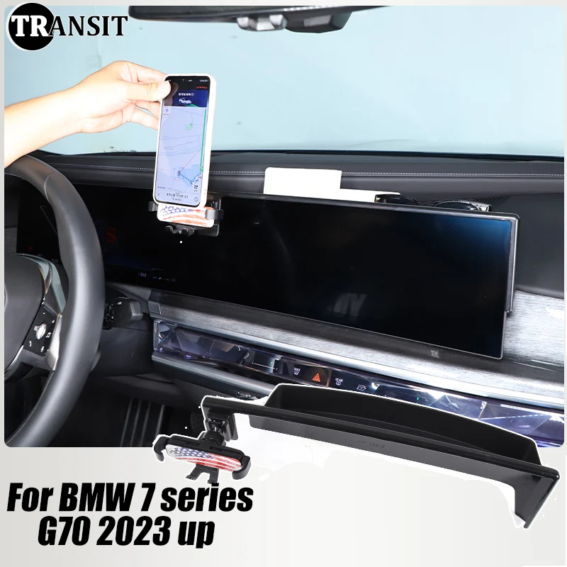 

For BMW 7 Series I7 G70 2023-2025 Center Console Dashboard GPS Screen Storage Container Car Organizer Tray Holder (14.9 Inches)
