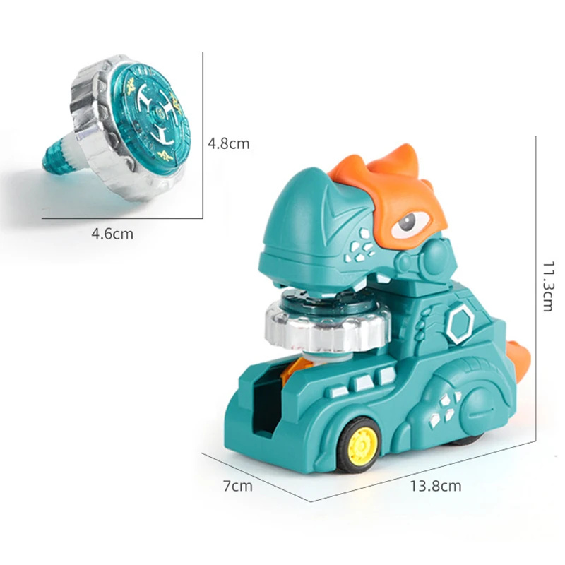 Bambini lega dinosauro giroscopio carro giocattoli divertimento luminoso contro l'inerzia competitiva giroscopio auto Combo ragazzi giocattoli regalo di compleanno